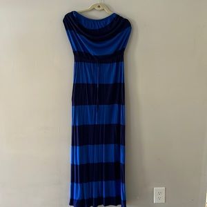 Off the shoulder blue dress